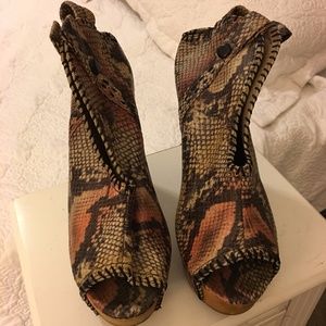 Jeffrey Campbell snakeskin wedge